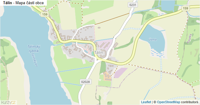 Tálín - mapa části obce