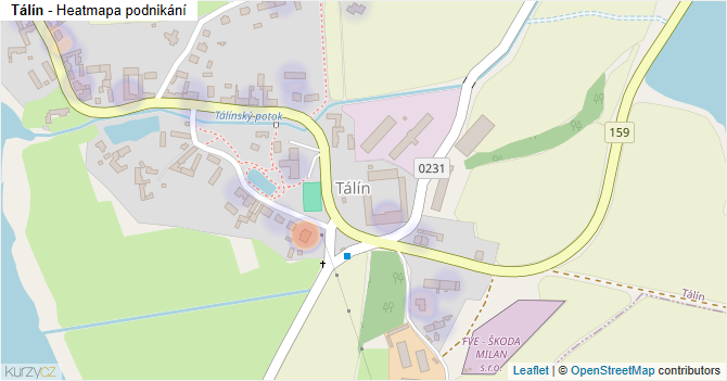 Tálín - mapa podnikání