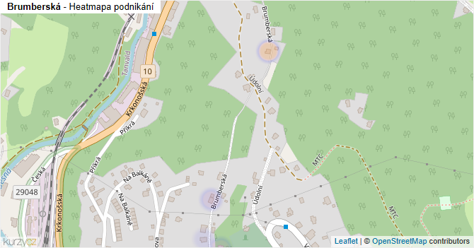 Brumberská - mapa podnikání
