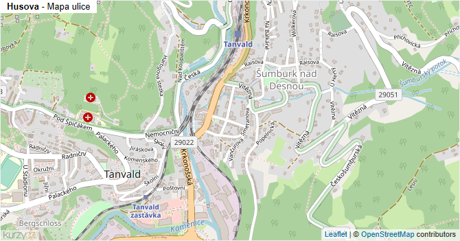 Husova - mapa ulice