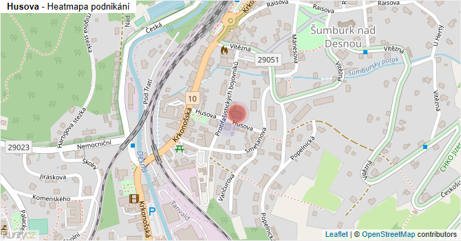 Husova - mapa podnikání