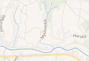 Myslivecká v obci Tanvald - mapa ulice