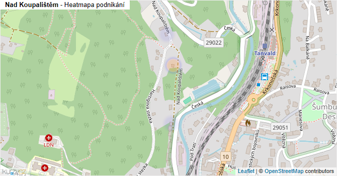 Nad Koupalištěm - mapa podnikání