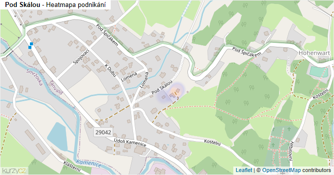 Pod Skálou - mapa podnikání