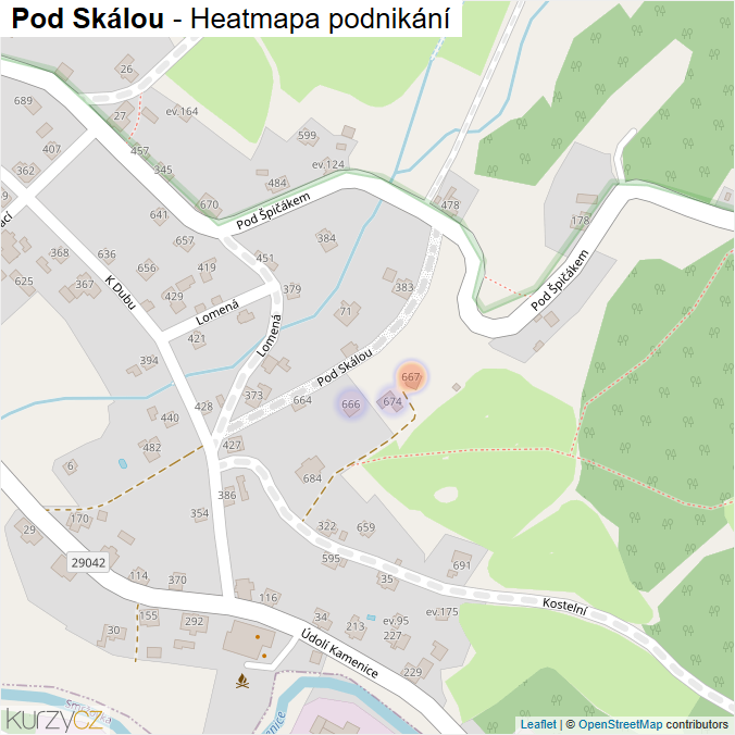 Mapa Pod Skálou - Firmy v ulici.