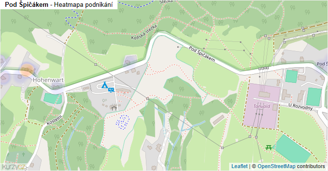 Pod Špičákem - mapa podnikání