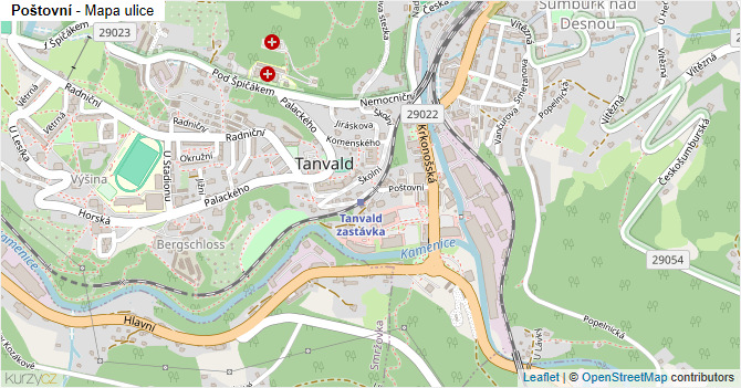 Poštovní - mapa ulice