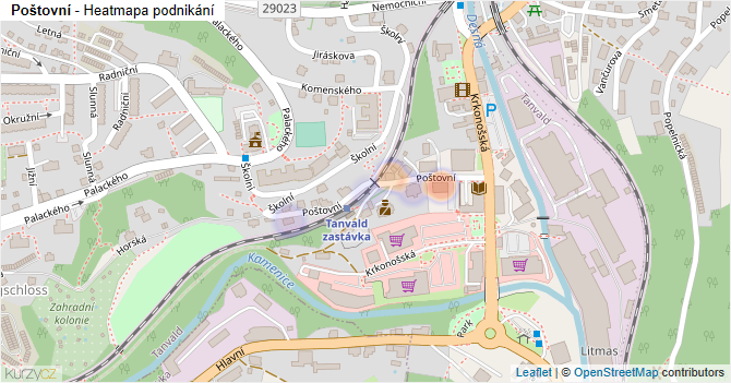 Poštovní - mapa podnikání