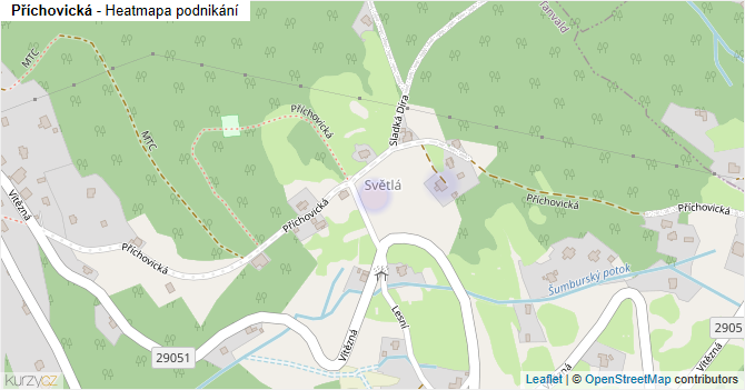 Příchovická - mapa podnikání