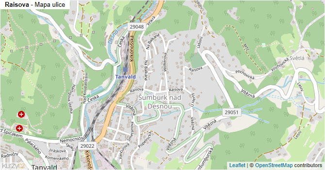 Raisova - mapa ulice