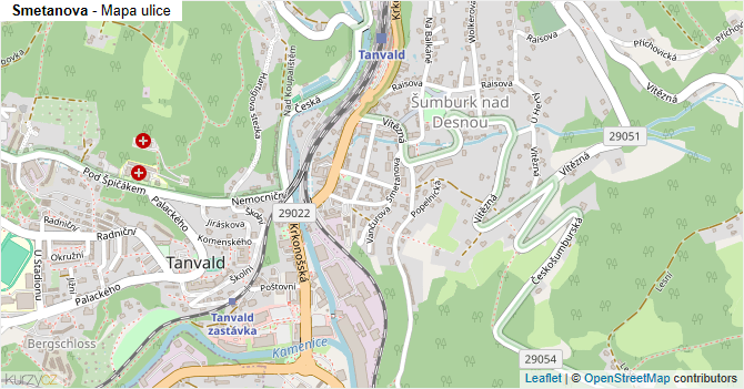 Smetanova - mapa ulice