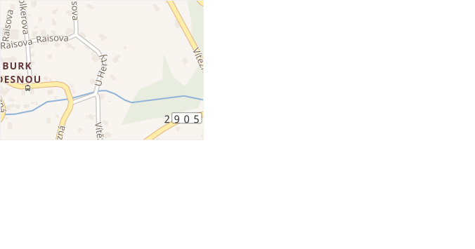 U Herty v obci Tanvald - mapa ulice