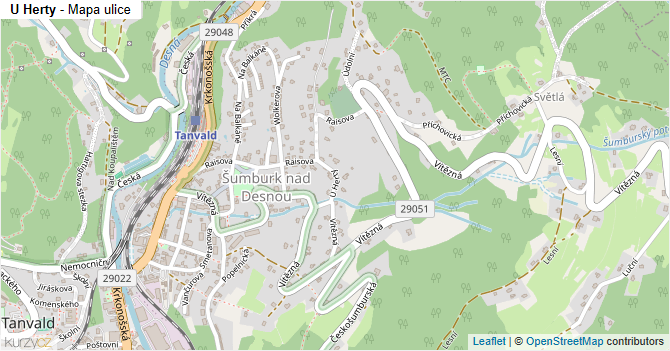 U Herty - mapa ulice