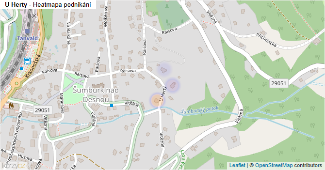 U Herty - mapa podnikání