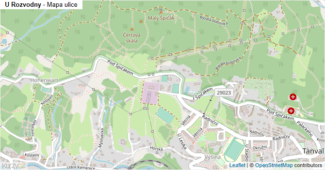 U Rozvodny - mapa ulice