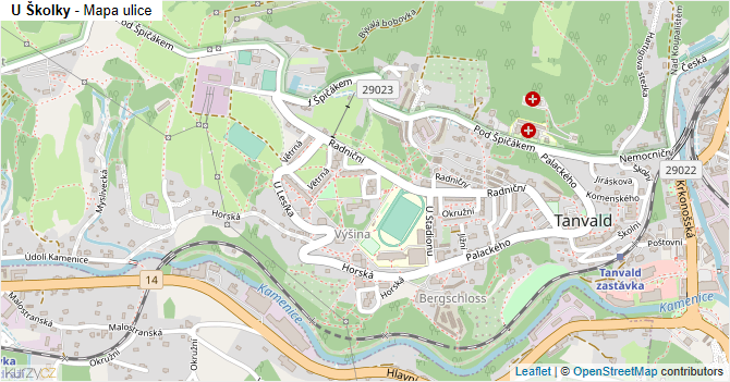 U Školky - mapa ulice