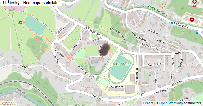 U Školky - mapa podnikání