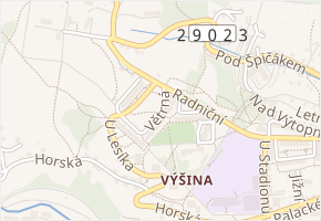 Větrná v obci Tanvald - mapa ulice