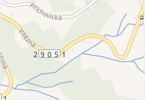 Vítězná v obci Tanvald - mapa ulice