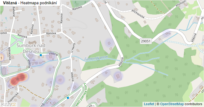 Vítězná - mapa podnikání