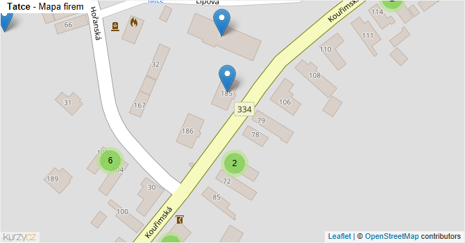 Tatce - mapa firem