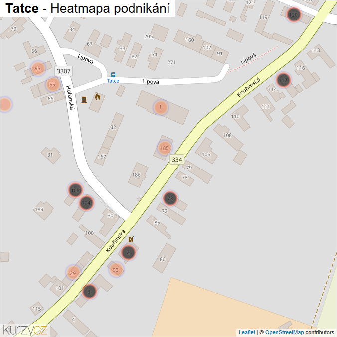 Mapa Tatce - Firmy v obci.