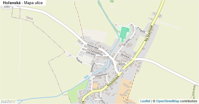 Hořanská - mapa ulice