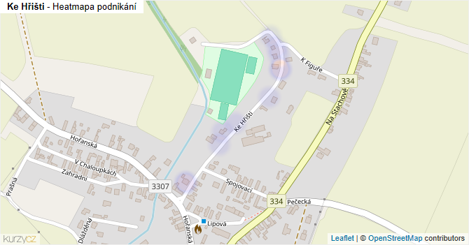 Ke Hřišti - mapa podnikání