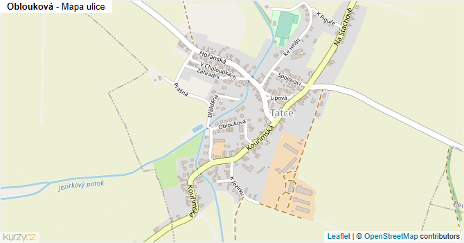 Oblouková - mapa ulice