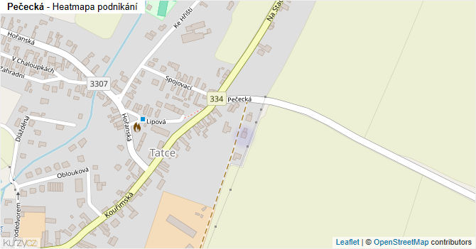Pečecká - mapa podnikání