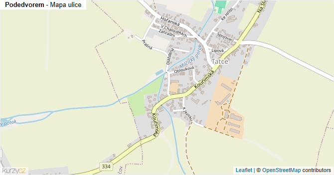 Podedvorem - mapa ulice