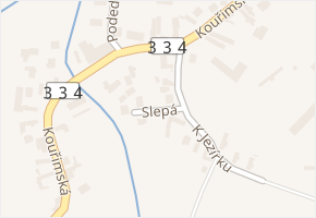 Slepá v obci Tatce - mapa ulice
