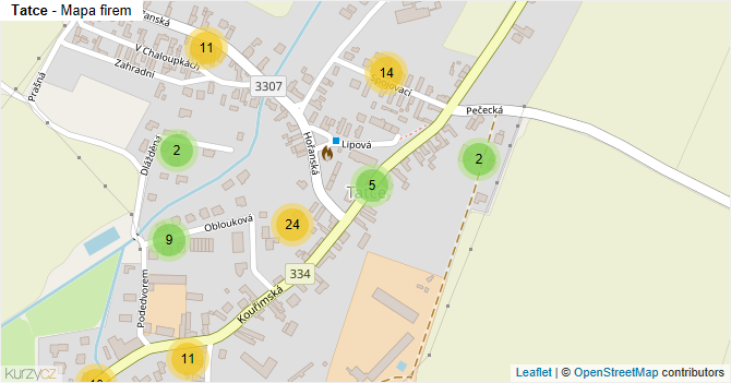 Tatce - mapa firem