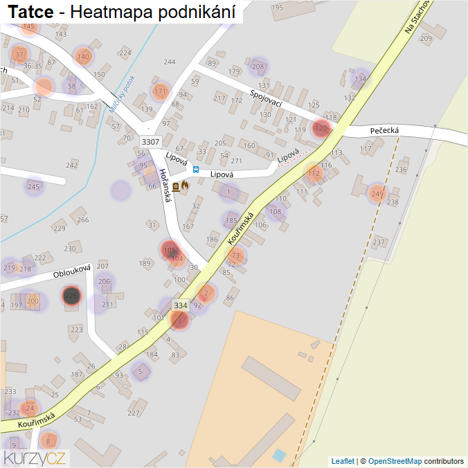 Mapa Tatce - Firmy v části obce.