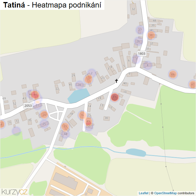 Mapa Tatiná - Firmy v části obce.