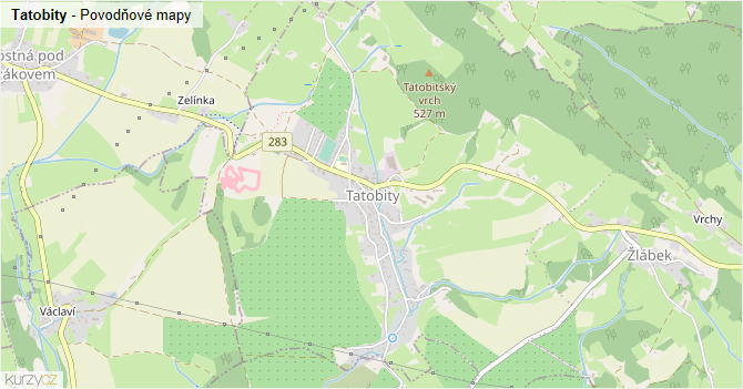 Tatobity - záplavové mapy stoleté vody