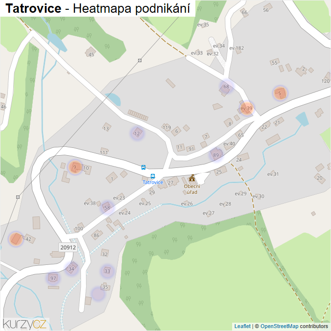 Mapa Tatrovice - Firmy v části obce.