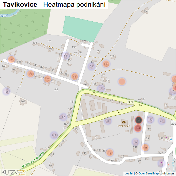 Mapa Tavíkovice - Firmy v části obce.