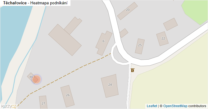Těchařovice - mapa podnikání