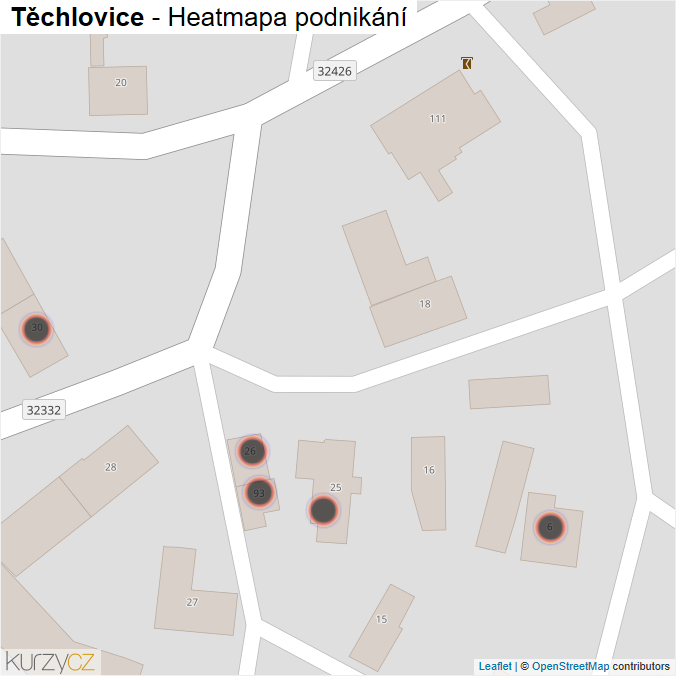 Mapa Těchlovice - Firmy v obci.