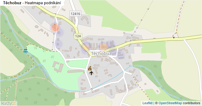 Těchobuz - mapa podnikání