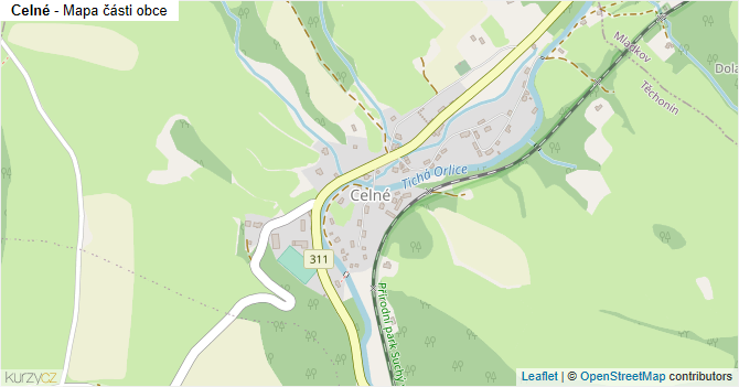 Celné - mapa části obce