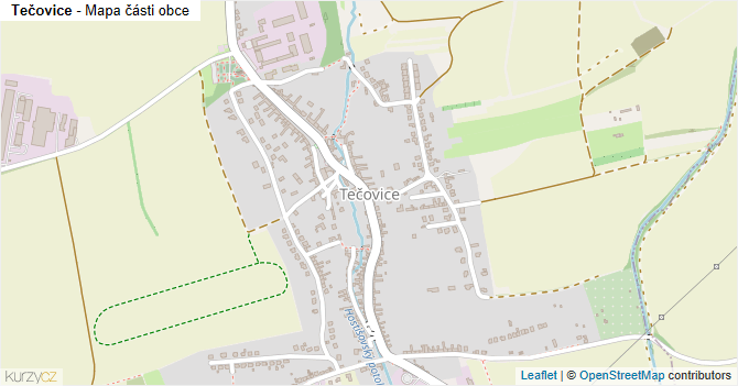 Tečovice - mapa části obce
