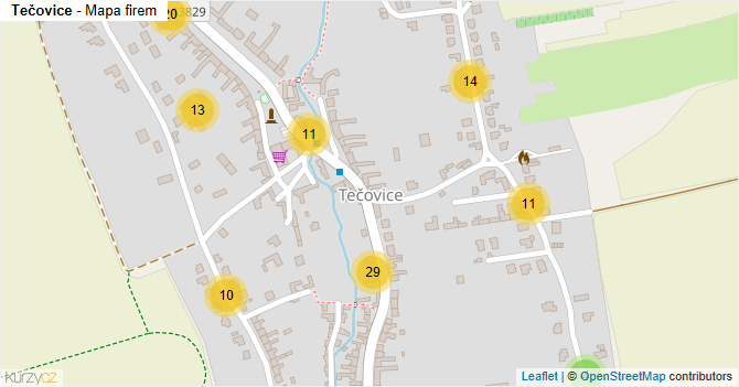 Tečovice - mapa firem