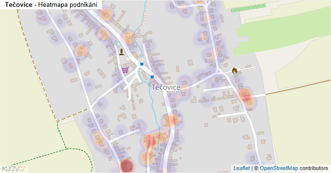 Tečovice - mapa podnikání