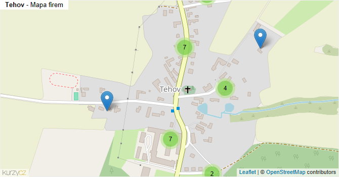 Tehov - mapa firem