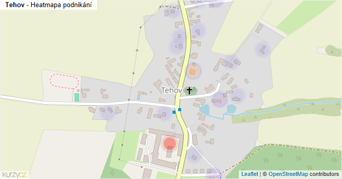 Tehov - mapa podnikání