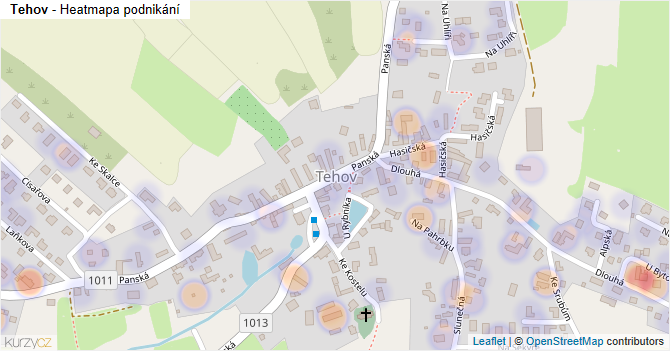 Tehov - mapa podnikání