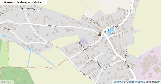 Dělená - mapa podnikání