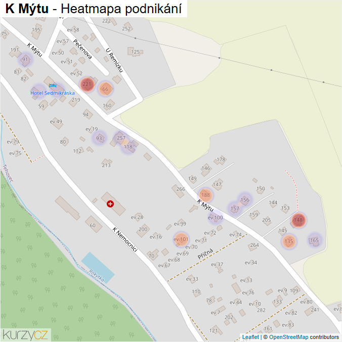 Mapa K Mýtu - Firmy v ulici.